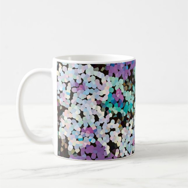 Caneca De Café Flores Florais de Cristal Roxo (Esquerda)