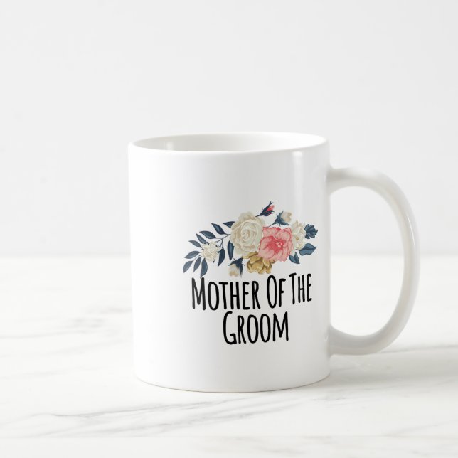 Caneca De Café Flores Florais Mãe Engraçada do Noivo Dizer Sa (Direita)
