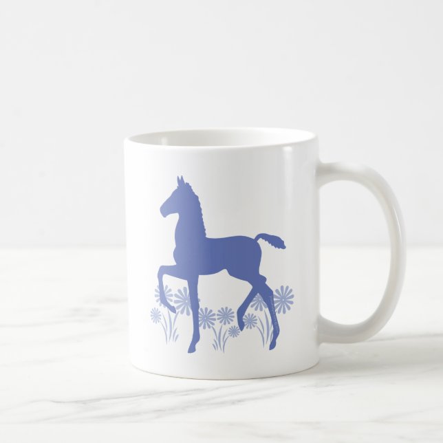 Caneca De Café Flores forrageiras de raça salgada em azul (Direita)
