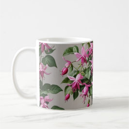 Caneca De Café Flores fuchsias em vaso
