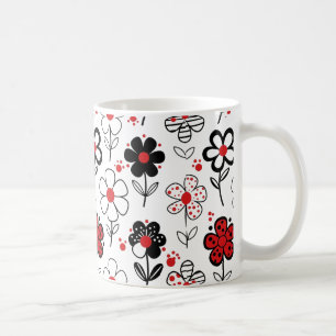 Caneca De Café Flores Gráficas em Greve
