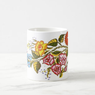 Caneca De Café flores horizontais