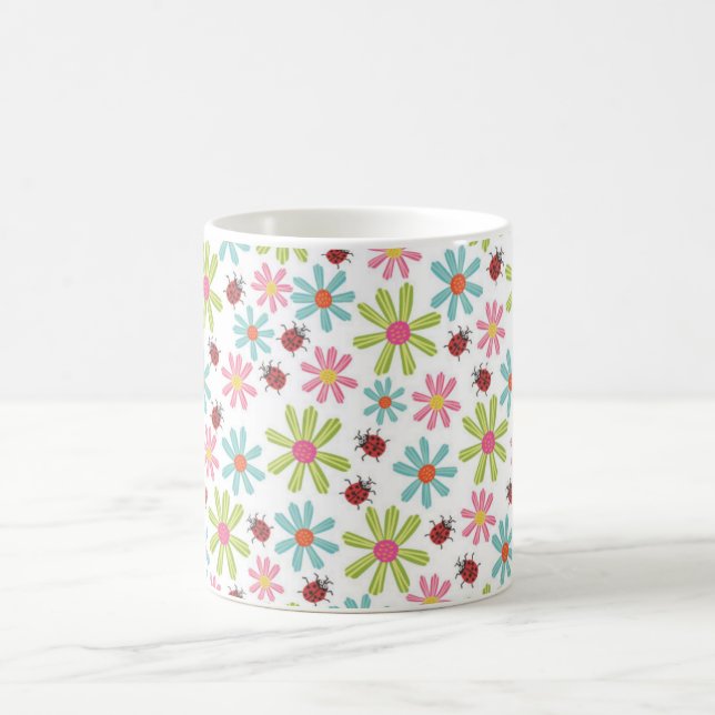Caneca De Café Flores impermeáveis: Mug Floral Elegante (Centro)