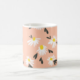 Caneca De Café Flores impermeáveis: Petais Delicados, Design Negr