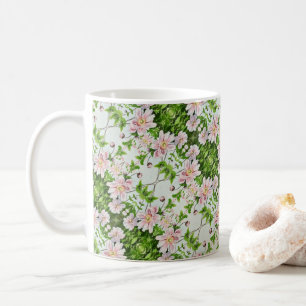 Caneca De Café Flores Japonesas -