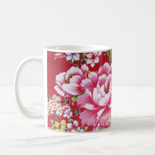 Caneca De Café Flores japonesas do quimono