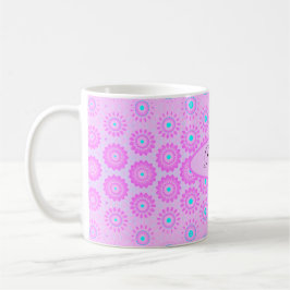 Caneca De Café Flores Lilás, Azul-Céu e Rosa
