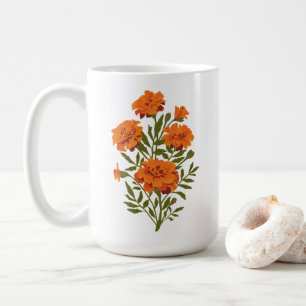 Caneca De Café Flores Marigold