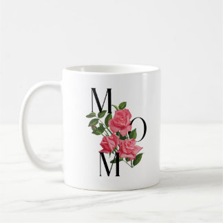 Caneca De Café Flores Modernas Para Rosas Florais Rosa MoM