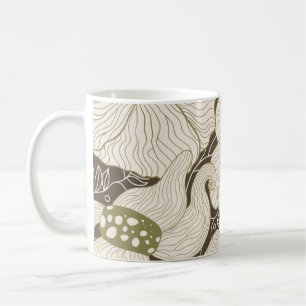 Caneca De Café Flores monocromáticas delimitam uma flor elegante