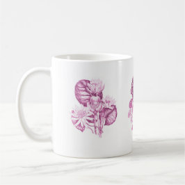 Caneca De Café Flores monocromáticas em rosa