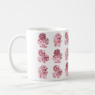 Caneca De Café Flores monocromáticas no vermelho