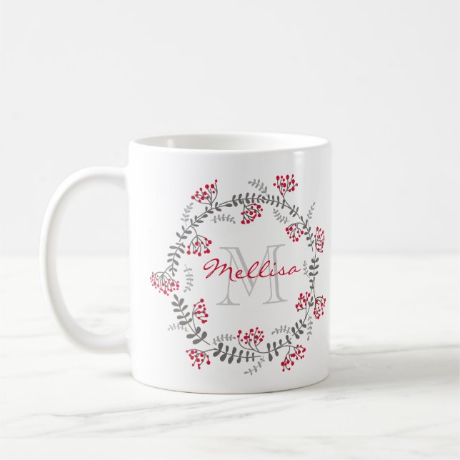 Caneca De Café Flores Monograma (Esquerda)