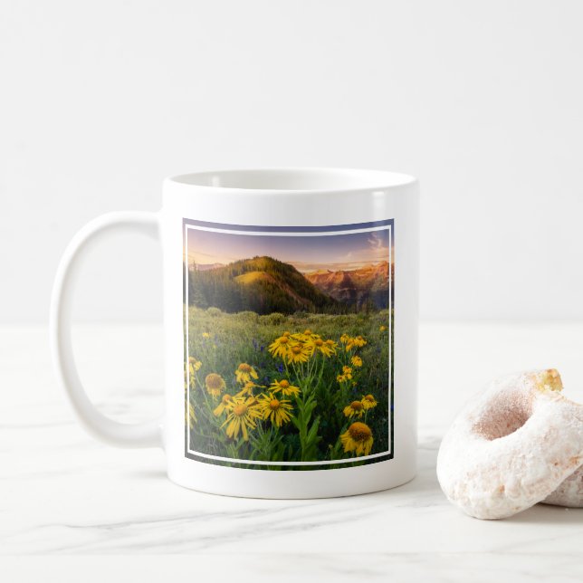 Caneca De Café Flores | Mountain Meadow Brested Colorado (Com Donut)