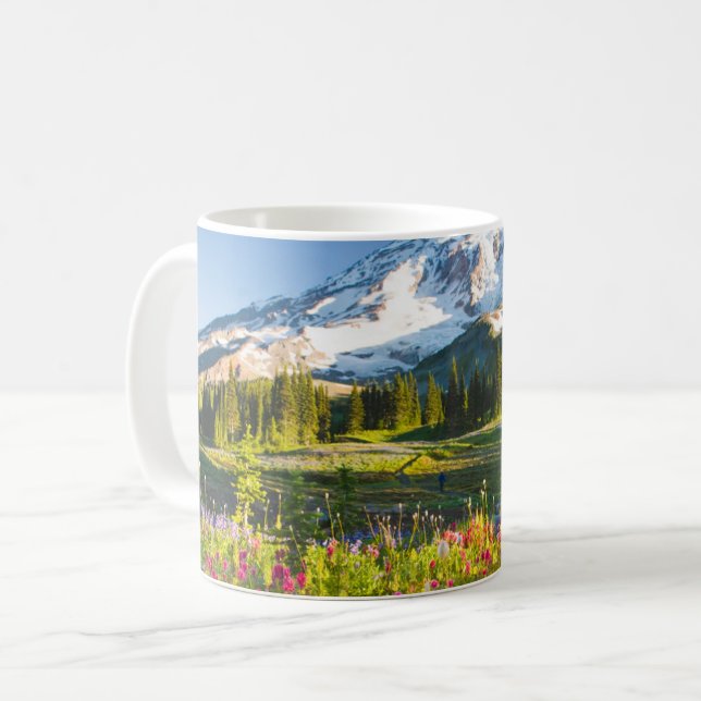 Caneca De Café Flores | Mt. Rainier Wildflower (Frente Esquerda)