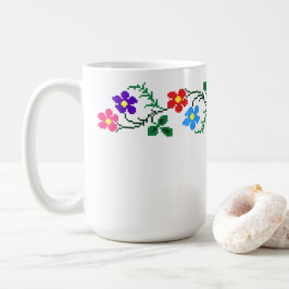 Caneca De Café Flores - Mug de bordado étnico