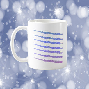 Caneca De Café Flores Música Rosa Púrpura Azul