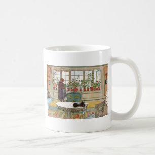 Caneca De Café Flores no Windowsill