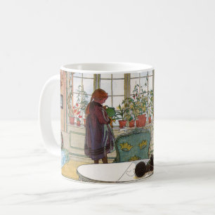 Caneca De Café Flores no Windowsill por Carl Larsson