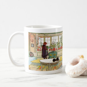 Caneca De Café Flores no Windowsill por Carl Larsson