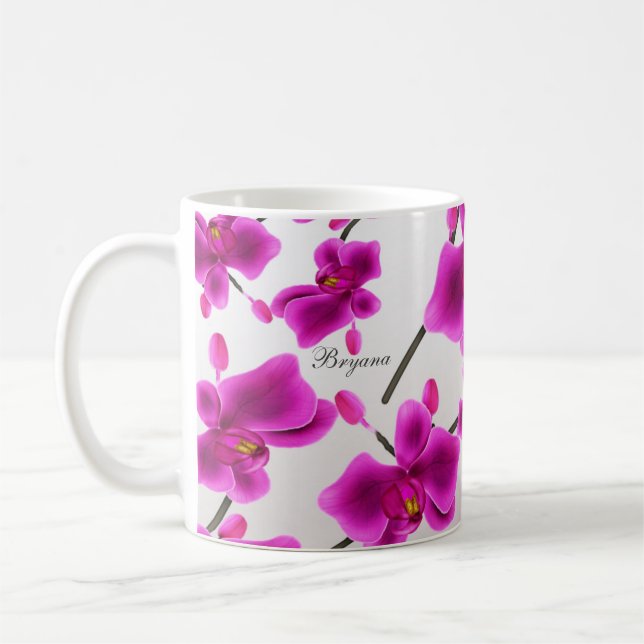 Caneca De Café Flores Orquídeas (Esquerda)