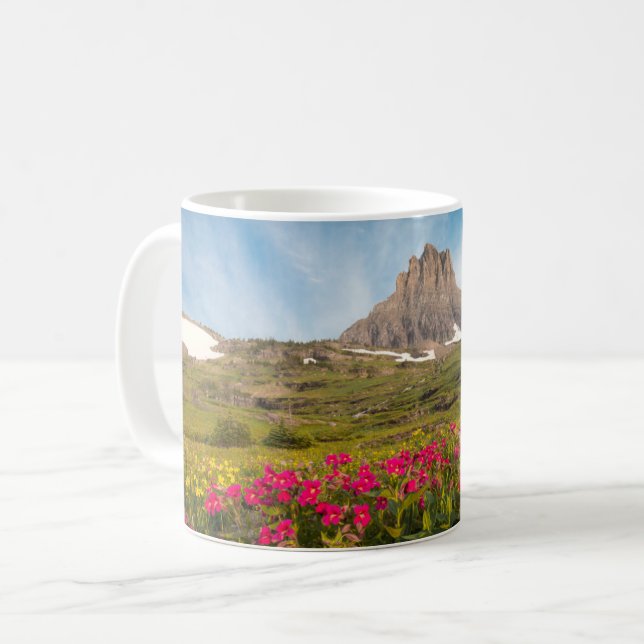 Caneca De Café Flores | Parque Nacional Glacier de Montana (Frente Esquerda)