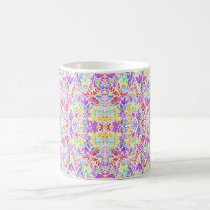 Caneca De Café Flores pastéis abstratas