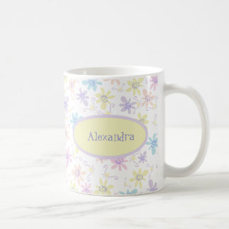Caneca De Café Flores Pastel lunáticas