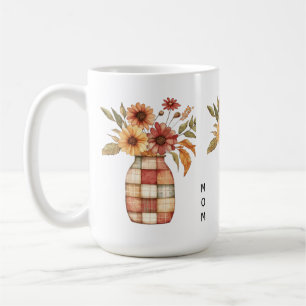 Caneca De Café Flores personalizadas de multicores de patch Vase