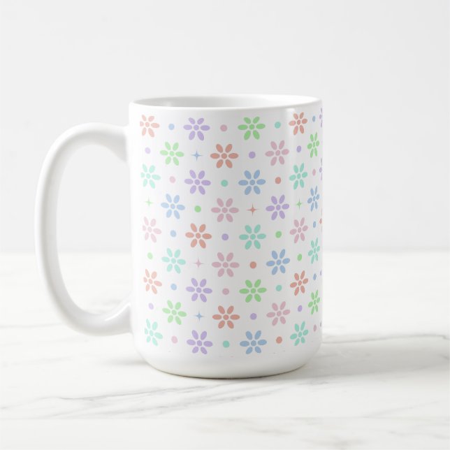 Caneca De Café Flores, Pontos e Faíscas (Esquerda)