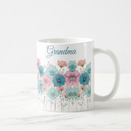 Caneca De Café Flores Primaveris Vintage para a Vovó