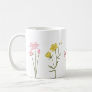 Caneca De Café Flores Projetadas Por Canhão