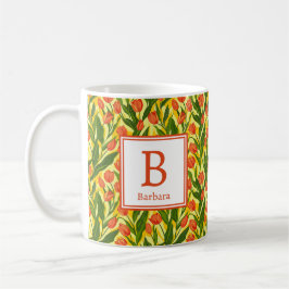 Caneca De Café Flores Românticas de Primavera Girly Personalizada