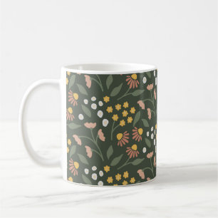 Caneca De Café Flores Românticas Feminino Fofo Floral Boho Escand