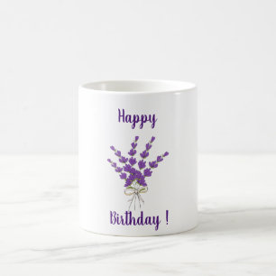 Caneca De Café Flores Românticas Lavanda Proveniência Festa de an