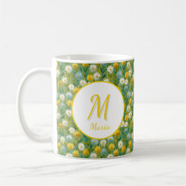 Caneca De Café Flores Românticas Personalizadas de Primavera Femi
