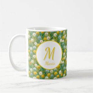 Caneca De Café Flores Românticas Personalizadas de Primavera Femi