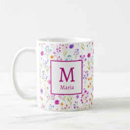 Caneca De Café Flores Românticas Personalizadas de Primavera Femi