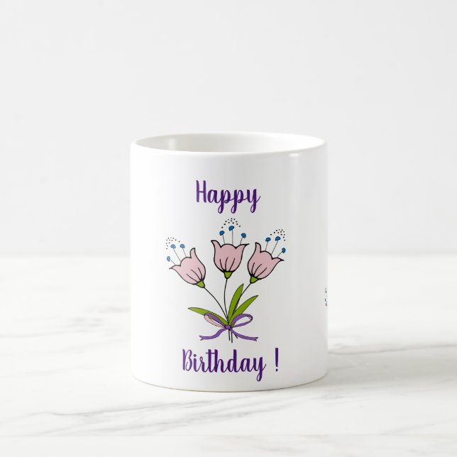 Caneca De Café Flores românticas tulas tulipas aniversário Café m (Centro)