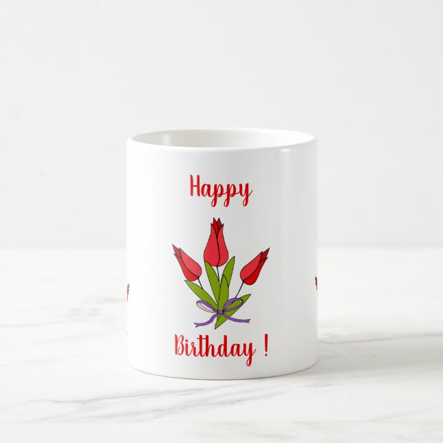 Caneca De Café Flores românticas tulas tulipas aniversário Café m (Centro)