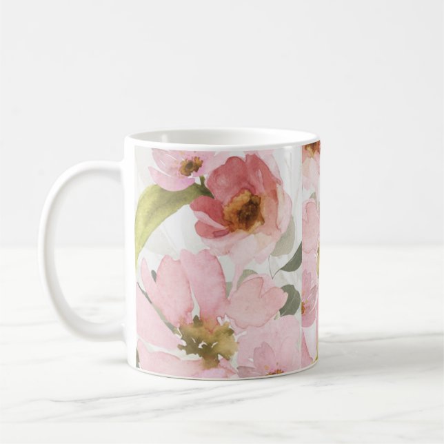 Caneca De Café flores rosa (Esquerda)