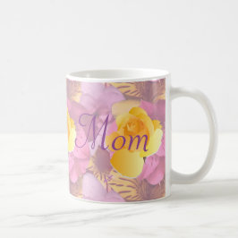 Caneca De Café Flores Rosa Amarelo Rosa Mãe Mug