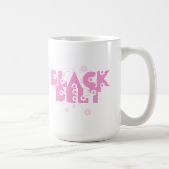 Caneca De Café Flores Rosa Artes Marciais Cinturão Preto (Direita)