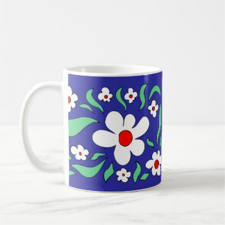 Caneca De Café Flores Rosa brancas brilhantes Mug