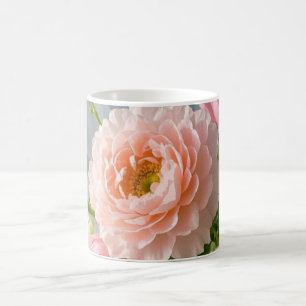 Caneca De Café Flores Rosa Elegantes De Eterno Delicadas