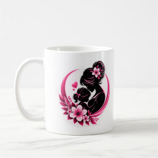 Caneca De Café Flores Rosa Elegantes Maternidade Amor Mulheres