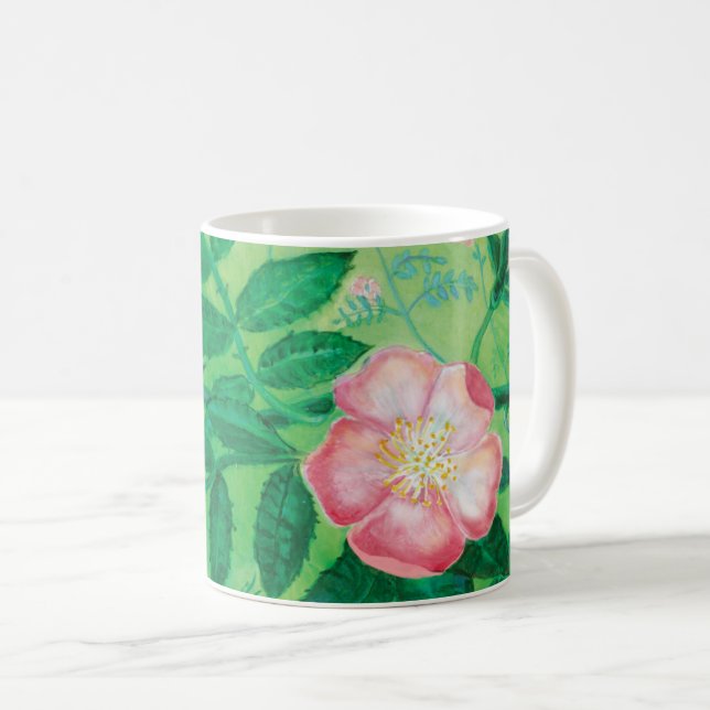 Caneca De Café Flores rosa selvagens (Frente Esquerda)
