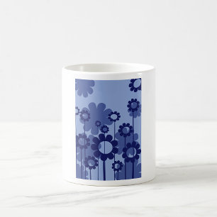 Caneca De Café Flores Roxas