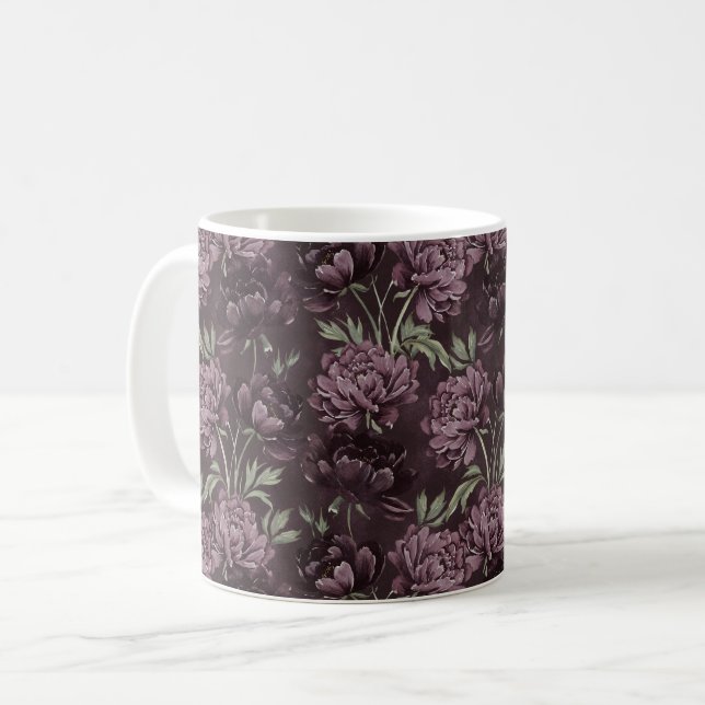 Caneca De Café Flores Roxas (Frente Esquerda)