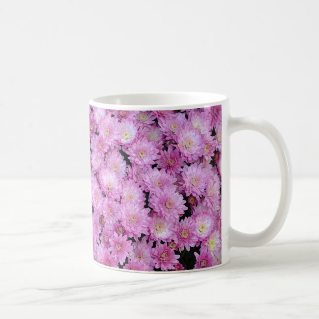 Caneca De Café Flores roxas do crisântemo (Direita)
